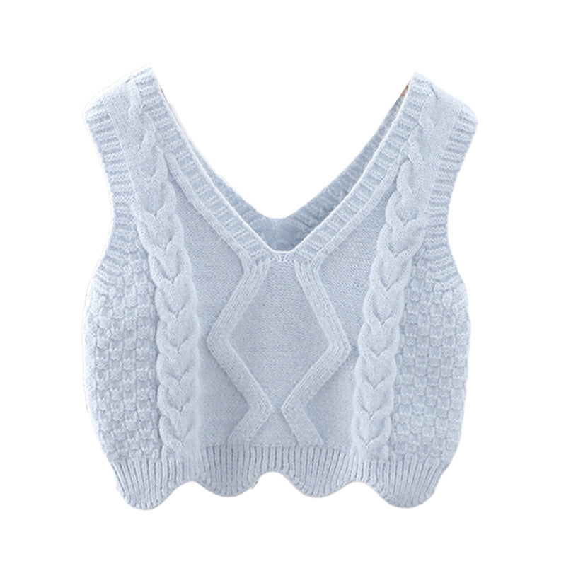 Baby Kid Girls Solid Color Crochet Vests Waistcoats Wholesale 22122639