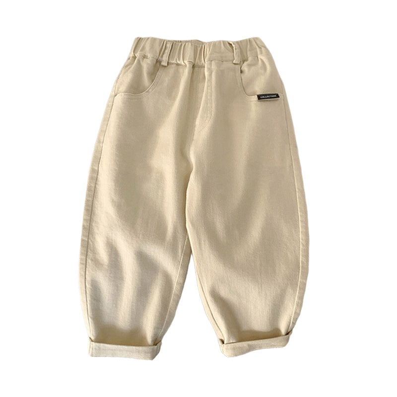 Baby Kid Boys Solid Color Pants Wholesale 221226403