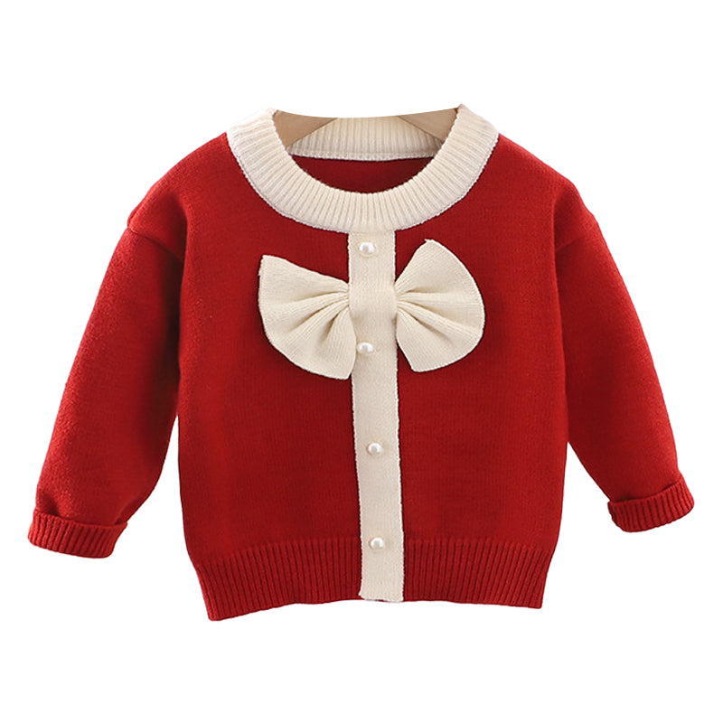 Baby Kid Girls Bow Sweaters Wholesale 22122668