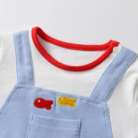 Load image into Gallery viewer, Baby Boys Color-blocking Cartoon Embroidered Jumpsuits Wholesale 22122696
