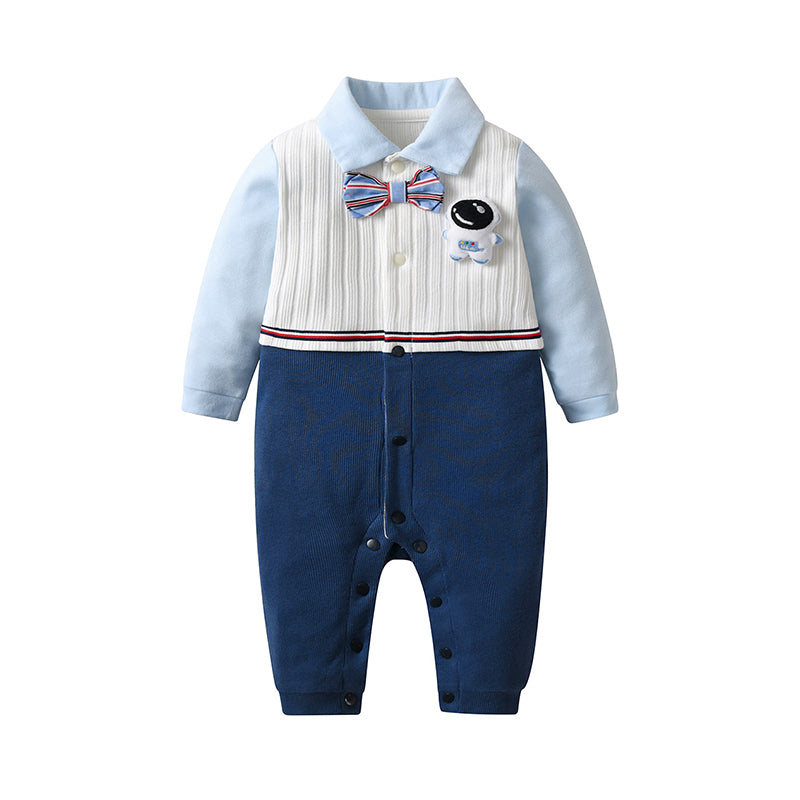 Baby Boys Color-blocking Bow Jumpsuits Wholesale 22122697