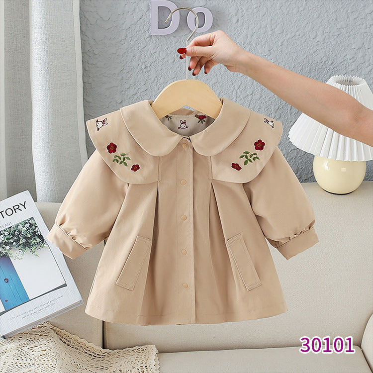 Baby Kid Girls Flower Cartoon Embroidered Jackets Outwears Wholesale 221227139