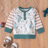 Load image into Gallery viewer, 2 Pieces Set Baby Girls Animals Print Tops And Striped Pants Wholesale 221229120
