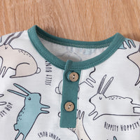 Load image into Gallery viewer, 2 Pieces Set Baby Girls Animals Print Tops And Striped Pants Wholesale 221229120
