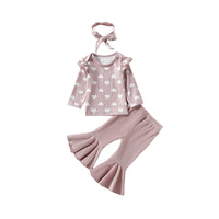 Load image into Gallery viewer, 3 Pieces Set Baby Kid Girls Valentine&#39;s Day Love heart Tops And Solid Color Pants And Headwear Wholesale 221229121
