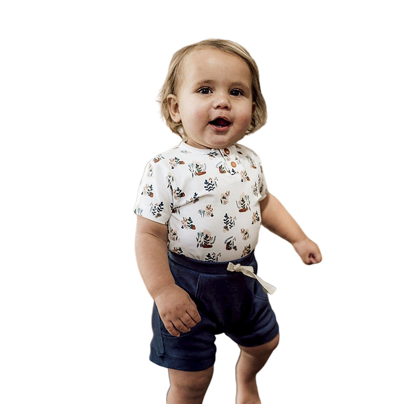 2 Pieces Set Baby Unisex Cartoon Print Tops And Solid Color Shorts Wholesale 221229144
