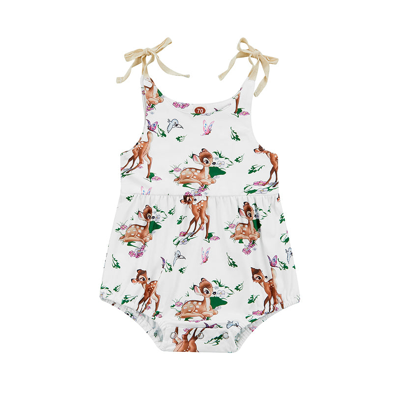 Baby Girls Flower Cartoon Print Rompers Wholesale 221229148