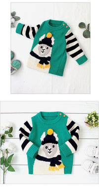 Load image into Gallery viewer, Baby Boys Striped Animals Cartoon Crochet Sweaters Wholesale 22122917
