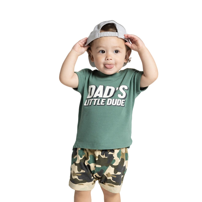 2 Pieces Set Baby Boys Letters T-Shirts And Camo Shorts Wholesale 221229179