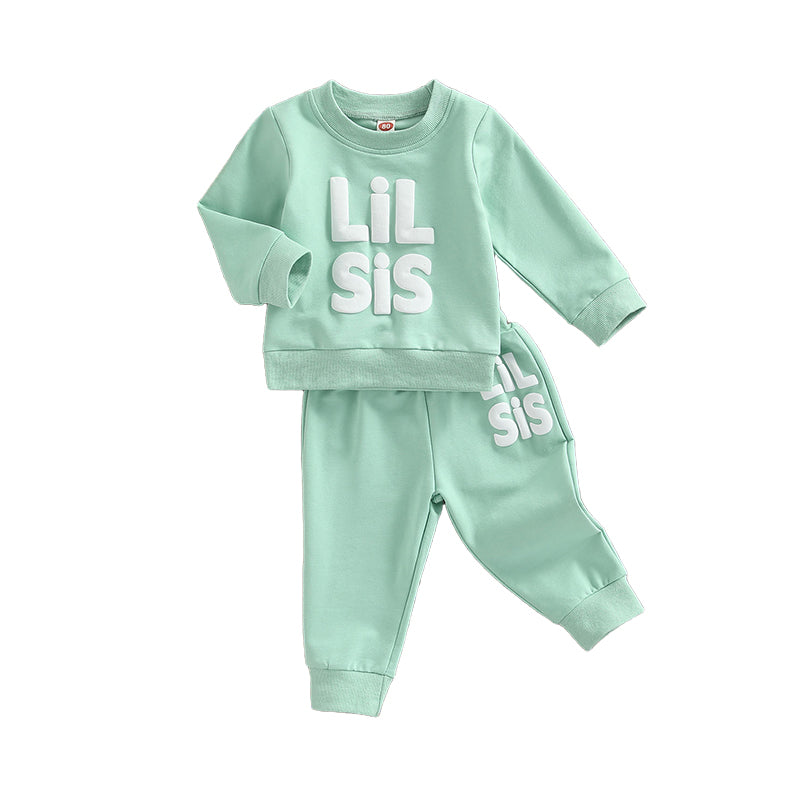 2 Pieces Set Baby Kid Girls Letters Hoodies Swearshirts And Pants Wholesale 221229230