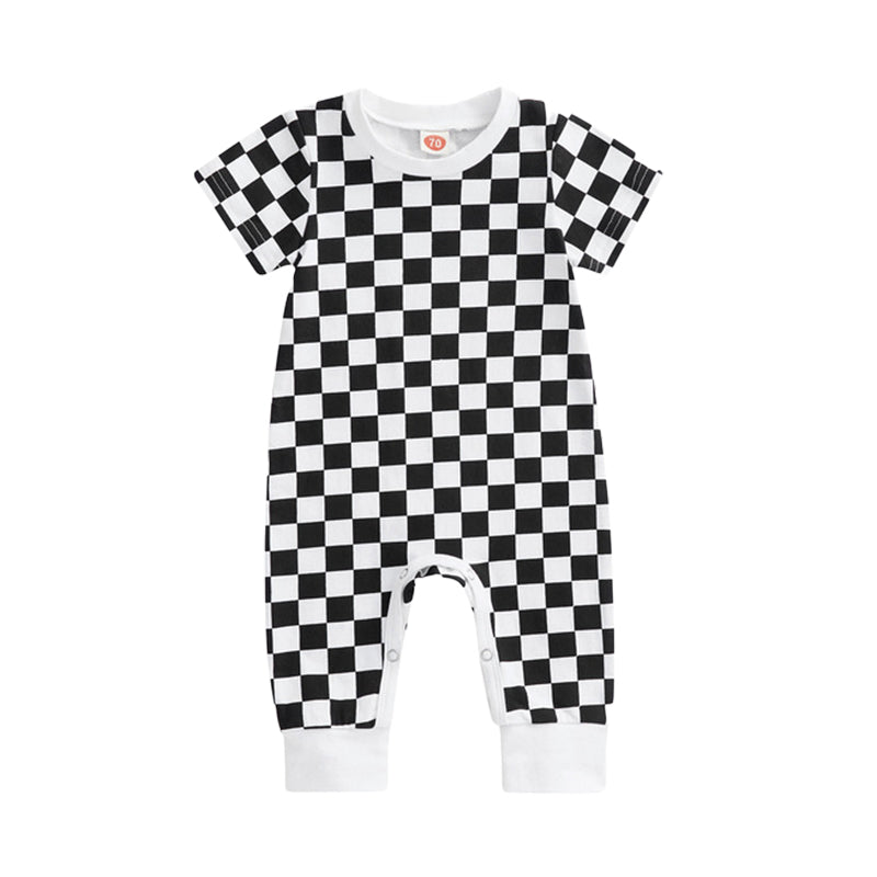 Baby Unisex Checked Jumpsuits Wholesale 221229238
