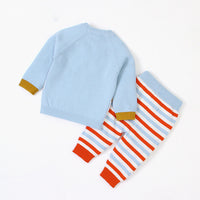 Load image into Gallery viewer, 2 Pieces Set Baby Unisex Animals Cartoon Print Tops And Striped Pants Wholesale 22122926
