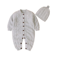 Load image into Gallery viewer, Baby Unisex Solid Color Crochet Jumpsuits Wholesale 22122929
