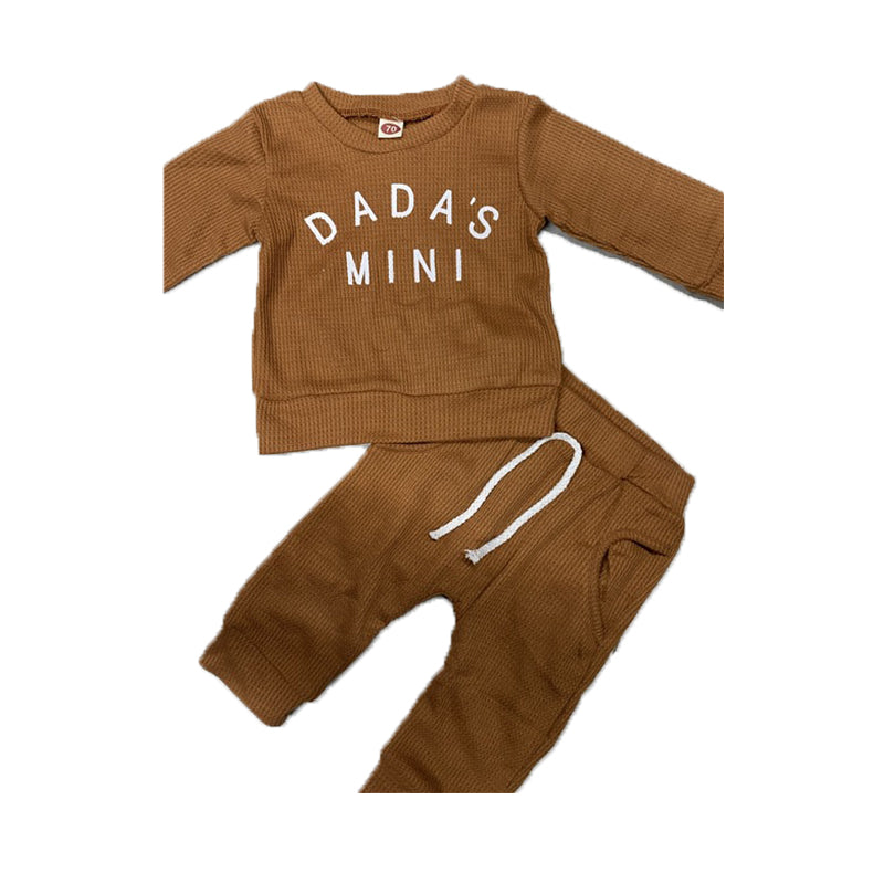 2 Pieces Set Baby Unisex Letters Hoodies Swearshirts And Solid Color Pants Wholesale 221229307