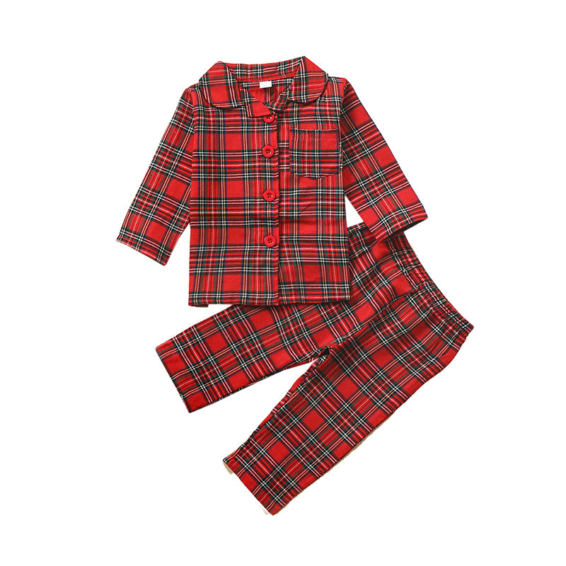 2 Pieces Set Baby Kid Girls Checked Jackets Outwears And Pants Wholesale 22122931