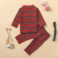 Load image into Gallery viewer, 2 Pieces Set Baby Kid Girls Checked Jackets Outwears And Pants Wholesale 22122931
