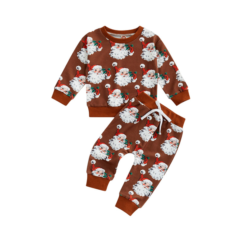2 Pieces Set Baby Kid Unisex Christmas Cartoon Print Hoodies Swearshirts And Pants Wholesale 221229337