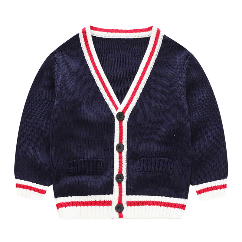 Baby Boys Striped Crochet Cardigan Wholesale 221229349