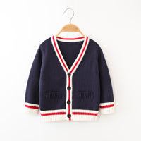 Load image into Gallery viewer, Baby Boys Striped Crochet Cardigan Wholesale 221229349
