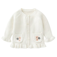 Load image into Gallery viewer, Baby Girls Flower Crochet Embroidered Cardigan Wholesale 221229384
