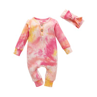 Load image into Gallery viewer, Baby Girls Tie Dye Jumpsuits Wholesale 22122939
