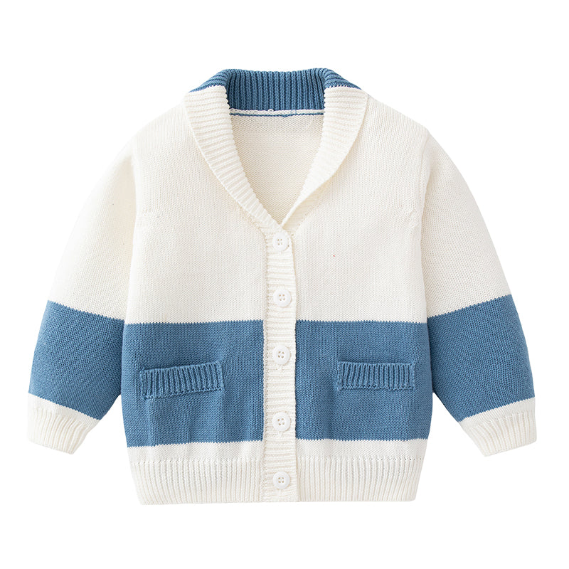 Baby Boys Color-blocking Cardigan Knitwear Wholesale 221229397