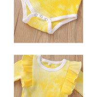 Load image into Gallery viewer, 3 Pieces Set Baby Girls Tie Dye Rompers Pants And Bow Headwear Wholesale 22122941
