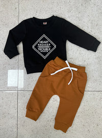 Load image into Gallery viewer, 2 Pieces Set Baby Kid Boys Letters Hoodies Swearshirts And Solid Color Pants Wholesale 221229648
