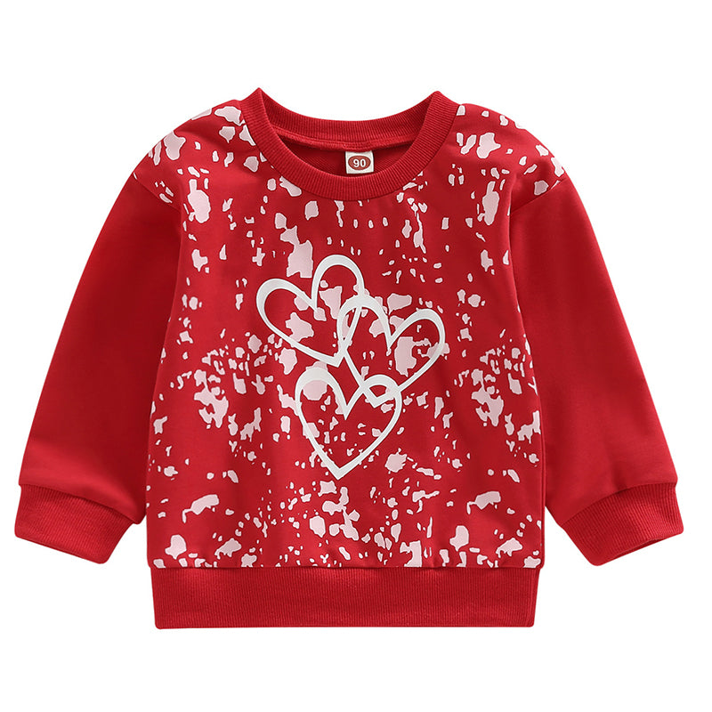 Baby Kid Girls Love heart Print Valentine's Day Hoodies Swearshirts Wholesale 221229675