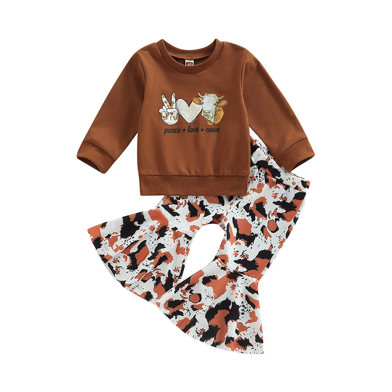 2 Pieces Set Baby Kid Girls Letters Print Hoodies Swearshirts And Leopard Pants Wholesale 221229679