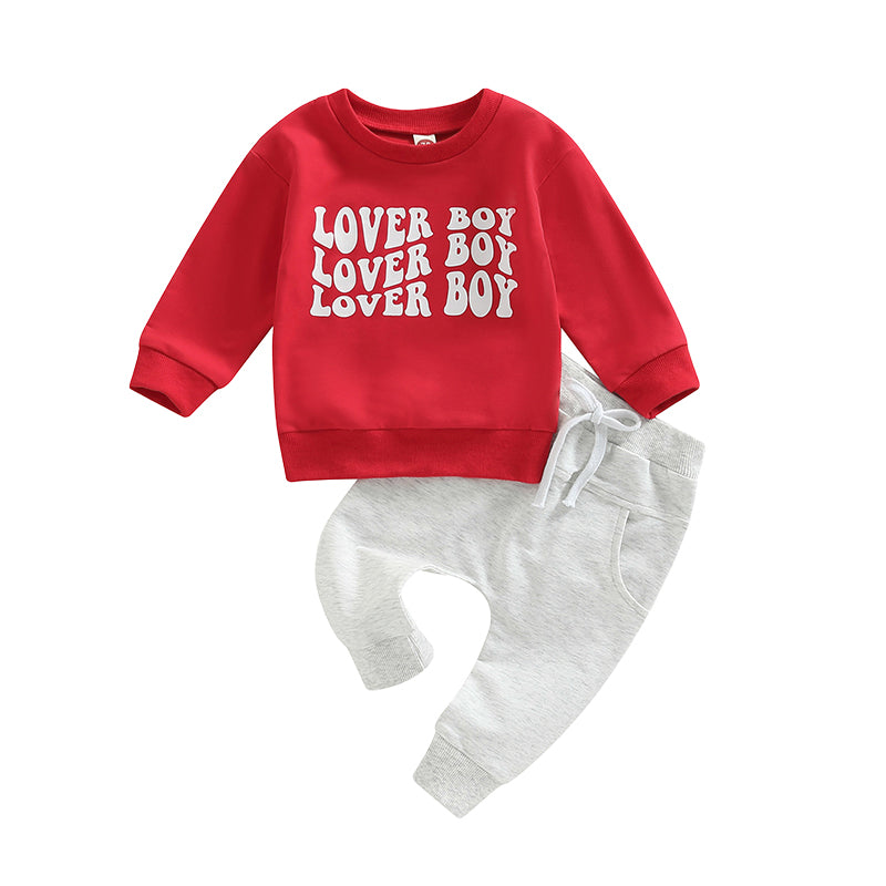 2 Pieces Set Baby Kid Unisex Letters Hoodies Swearshirts And Solid Color Pants Wholesale 221229692