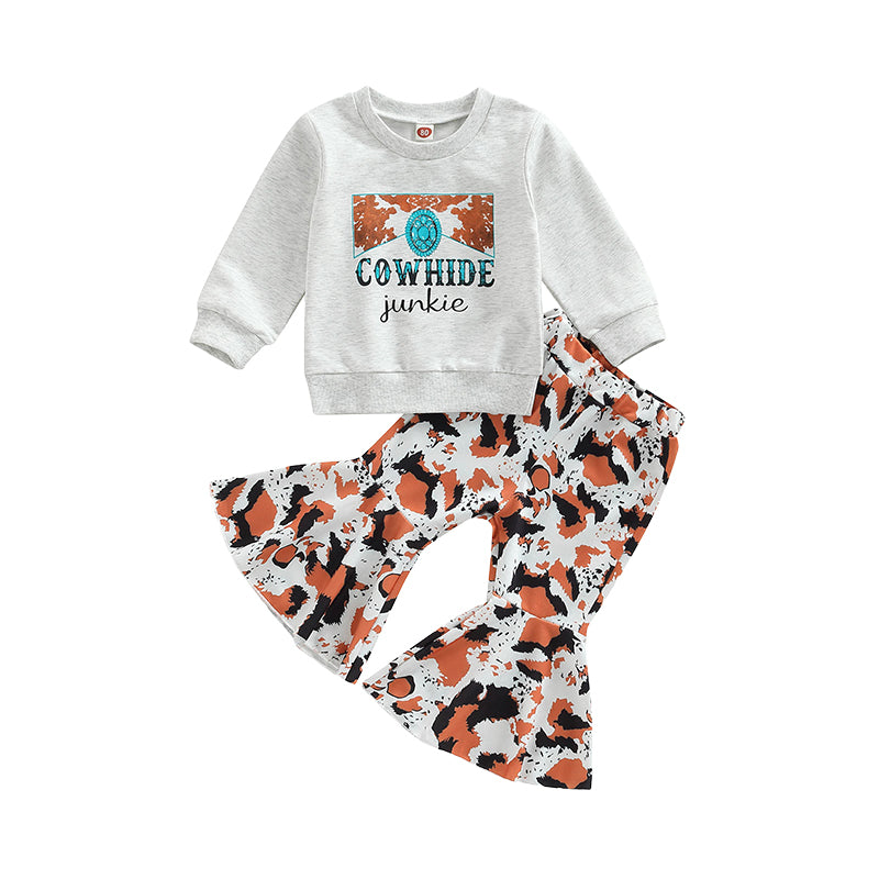 2 Pieces Set Baby Kid Girls Letters Tops And Leopard Pants Wholesale 221229701