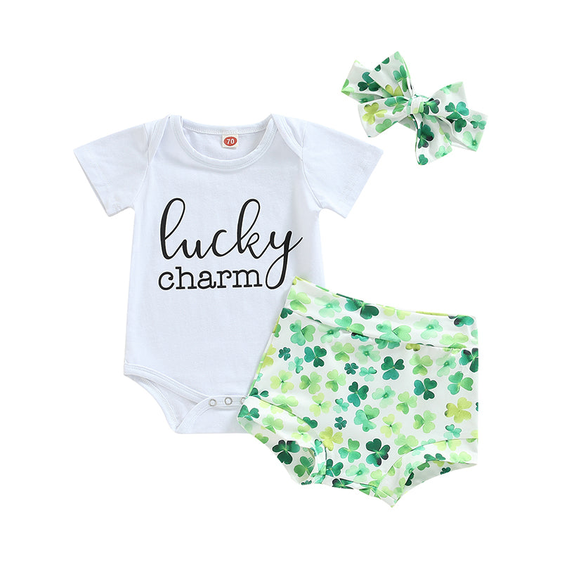 2 Pieces Set Baby Girls Letters Print Rompers And Plant Shorts Wholesale 221229713