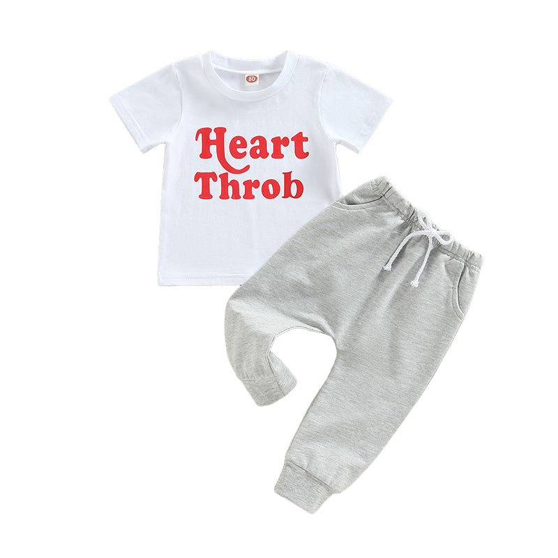 2 Pieces Set Baby Kid Unisex Letters T-Shirts And Solid Color Pants Wholesale 221229715