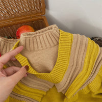 Load image into Gallery viewer, Baby Kid Girls Color-blocking Crochet Sweaters Wholesale 221229742
