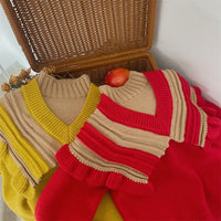Load image into Gallery viewer, Baby Kid Girls Color-blocking Crochet Sweaters Wholesale 221229742
