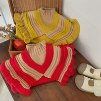 Load image into Gallery viewer, Baby Kid Girls Color-blocking Crochet Sweaters Wholesale 221229742
