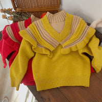 Load image into Gallery viewer, Baby Kid Girls Color-blocking Crochet Sweaters Wholesale 221229742
