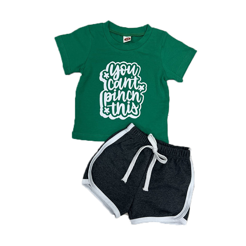 2 Pieces Set Baby Kid Unisex Letters T-Shirts And Solid Color Shorts Wholesale 221229818