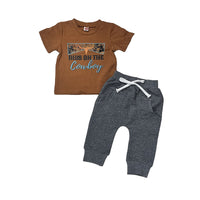 Load image into Gallery viewer, 2 Pieces Set Baby Kid Boys Letters Animals T-Shirts And Solid Color Pants Wholesale 221229825
