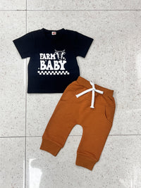 Load image into Gallery viewer, 2 Pieces Set Baby Kid Boys Letters Animals T-Shirts And Solid Color Pants Wholesale 221229825
