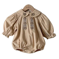 Load image into Gallery viewer, Baby Girls Flower Embroidered Rompers Wholesale 221229853

