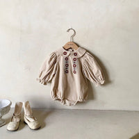 Load image into Gallery viewer, Baby Girls Flower Embroidered Rompers Wholesale 221229853
