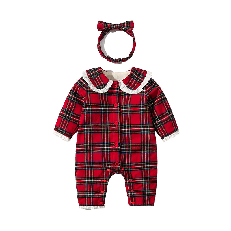 Baby Unisex Checked Jumpsuits Wholesale 22122987
