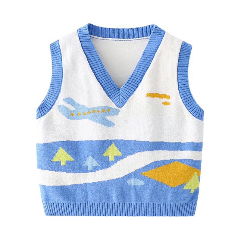 Baby Kid Unisex Cartoon Graphic Vests Waistcoats Knitwear Wholesale 220817308