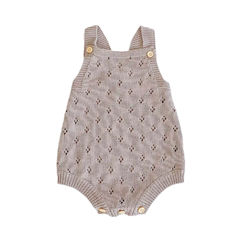 Baby Girls Solid Color Crochet Rompers Wholesale 211116280