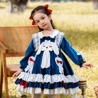 Load image into Gallery viewer, Baby Kid Girls Love heart Cartoon Bow Lace Birthday Party Dresses Princess Dresses Wholesale 227710240

