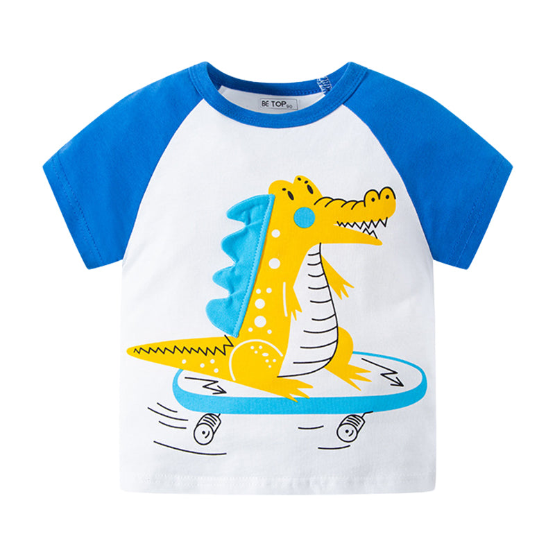 Baby Kid Boys Dinosaur Cartoon Print T-Shirts Wholesale 220412280