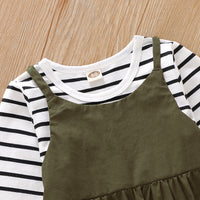 Load image into Gallery viewer, 2 Pieces Set Baby Kid Girls Striped Tops And Solid Color Jumpsuits Wholesale 23010304
