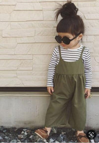Load image into Gallery viewer, 2 Pieces Set Baby Kid Girls Striped Tops And Solid Color Jumpsuits Wholesale 23010304
